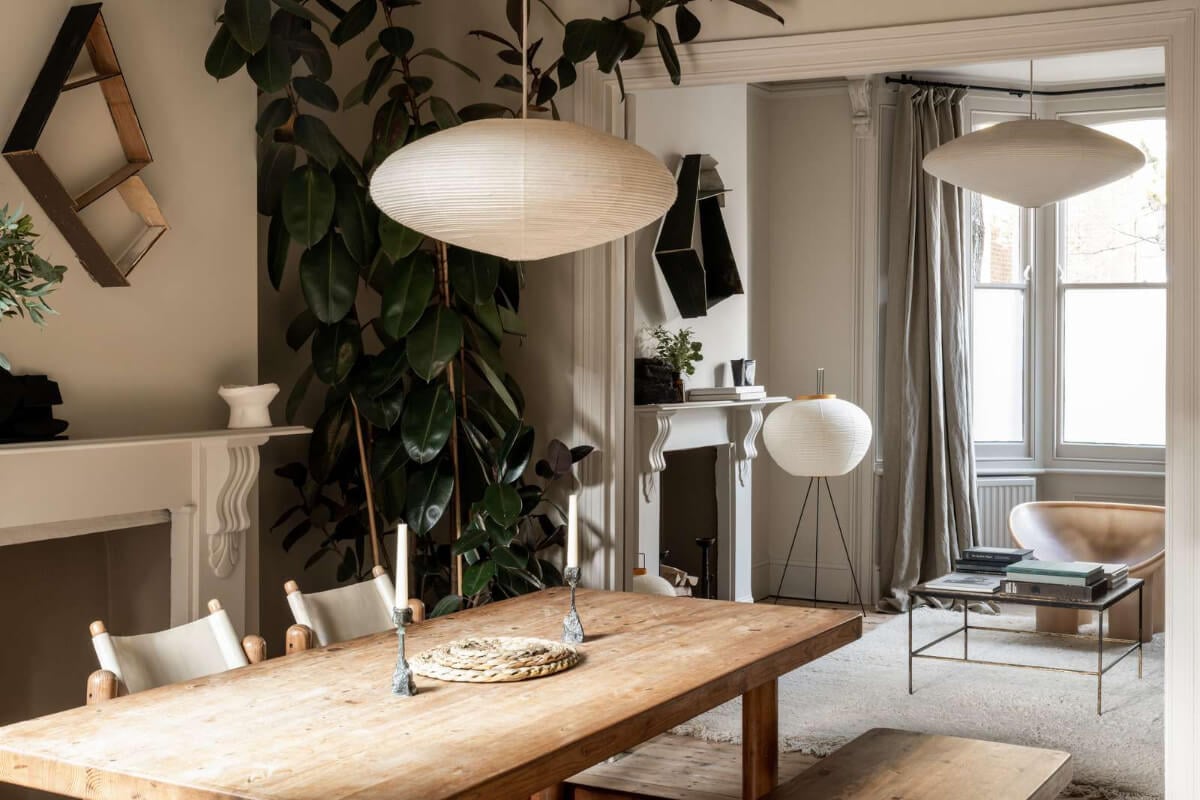 Natural Materials and Period Features in a Restored Victorian House 5 open-plan living space rustic wooden floorboards