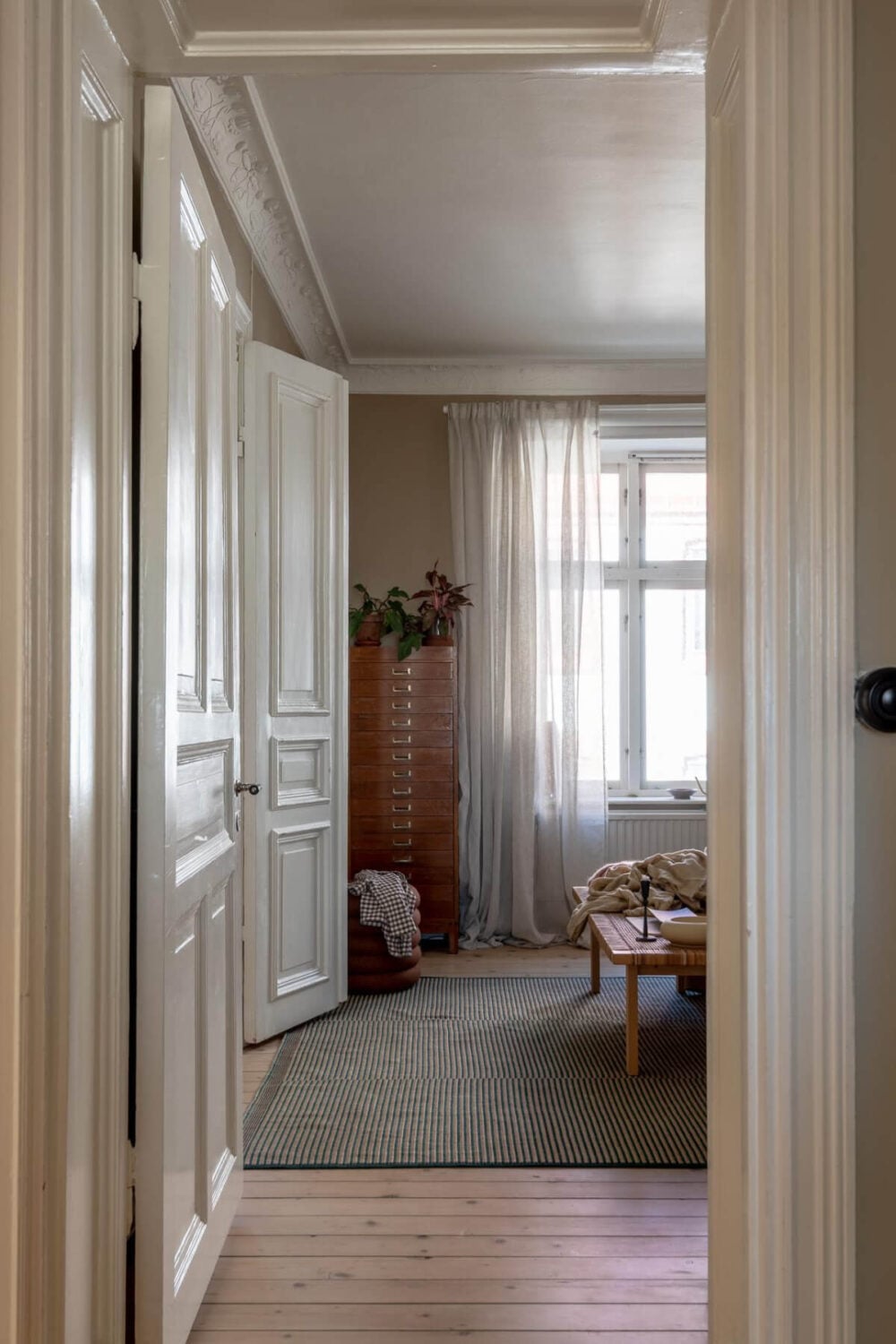 A Natural Color Palette, Period Features, & Grand Rooms in a Swedish Home 16 period features scandi apartment