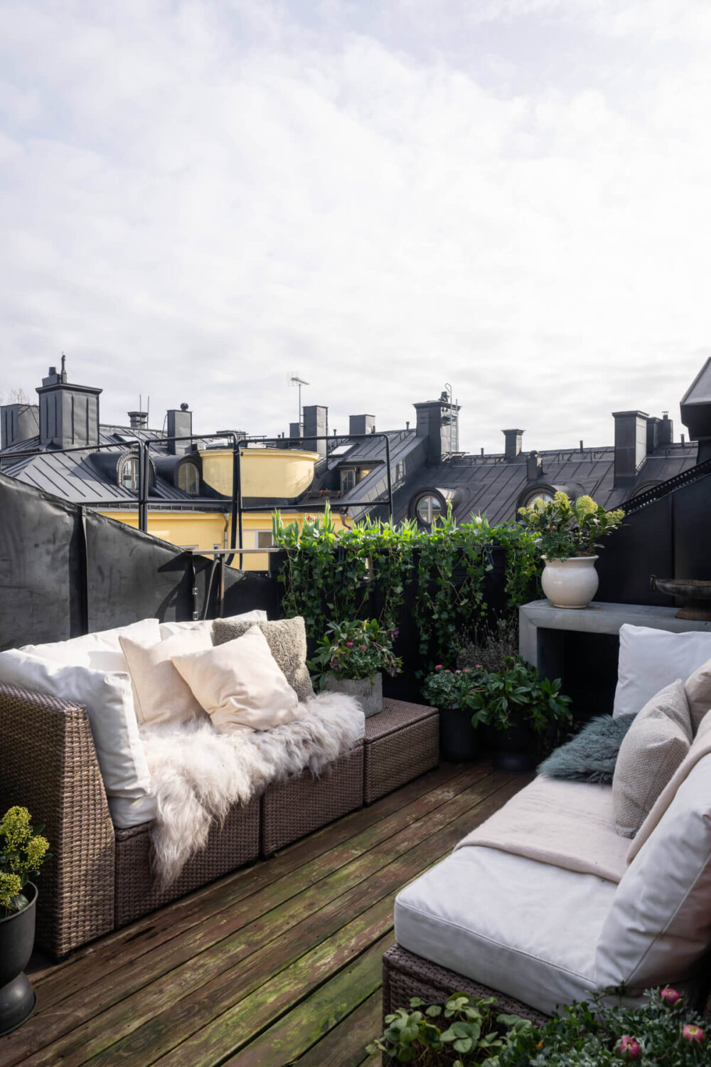 A Stylish Black and White Penthouse Apartment in Stockholm 4 roof terrace stockholm apartment