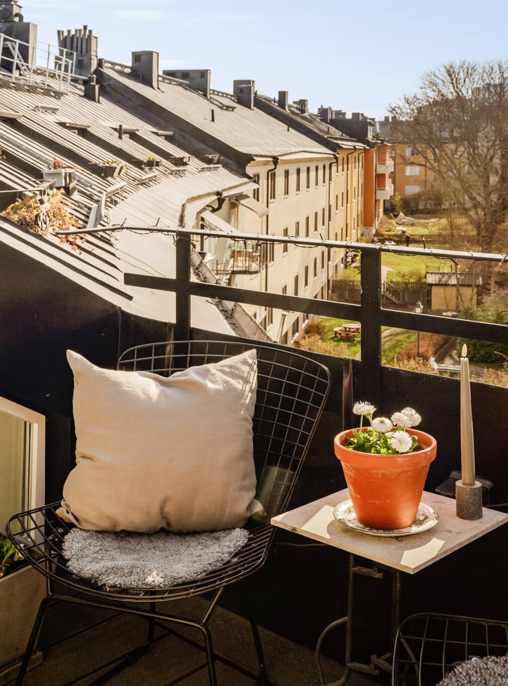 A Bright Attic Apartment with Exposed Beams and a Roof Terrace 11 roof terrace