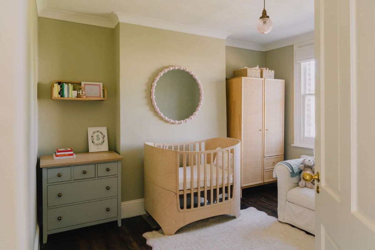 A Serene Color Palette and Built-In Shelves in a London Duplex 19 serene nursery