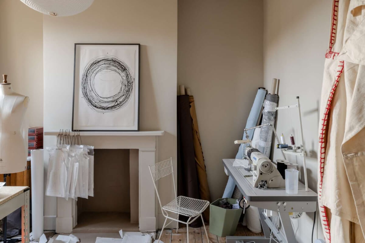 Natural Materials and Period Features in a Restored Victorian House 18 sewing room with fireplace