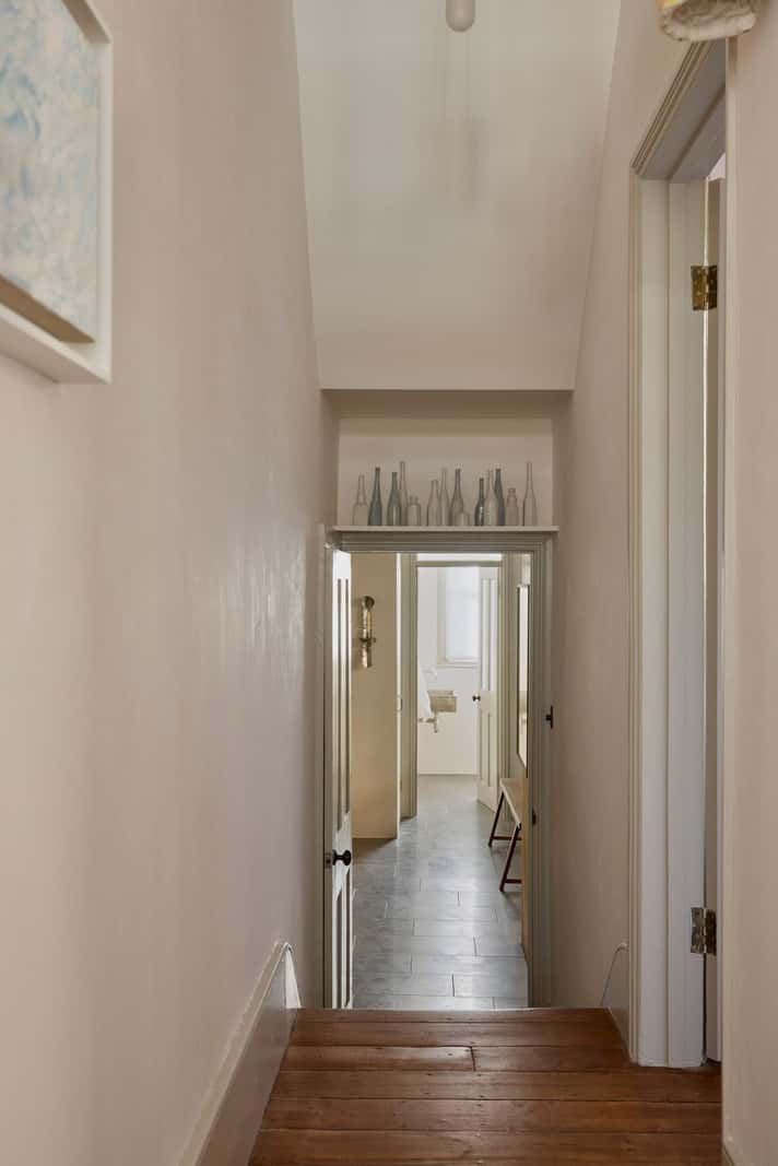 Bespoke Oak Cabinets and Plaster Walls in a London Garden Apartment 7 split level apartment