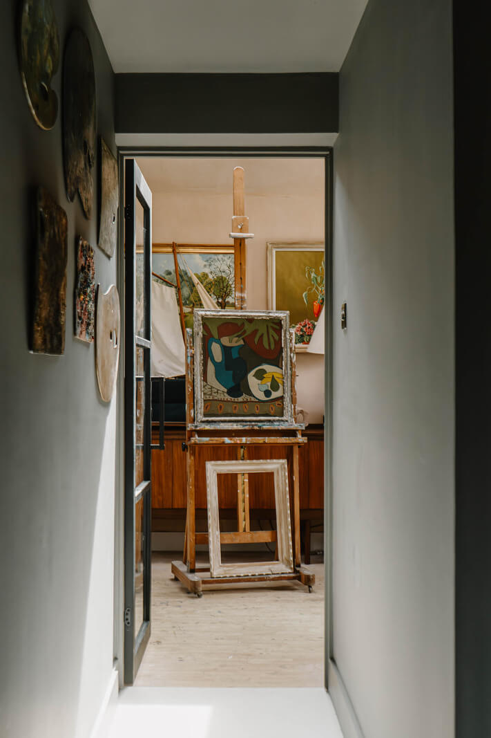 A Bright English Seaside Home Owned by Artists 13 view into atelier