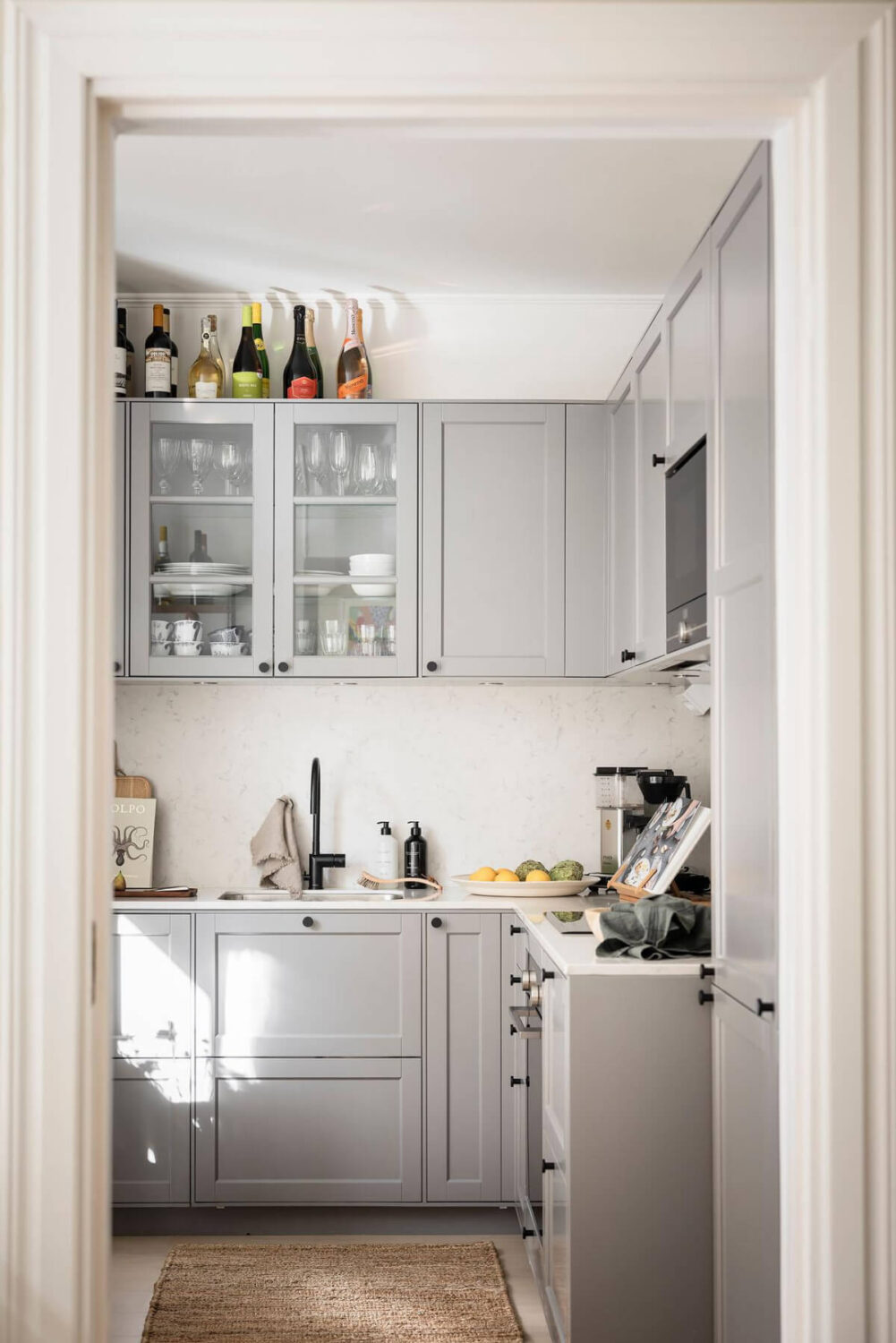 A Bright One-Bedroom Apartment with a Large Balcony 11 view into kitchen