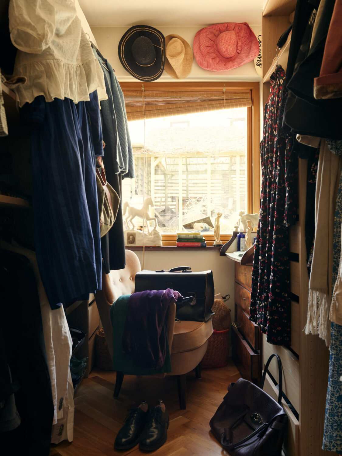 A Personal and Cozy 1960s Family Home in Sweden 19 walk-in wardrobe