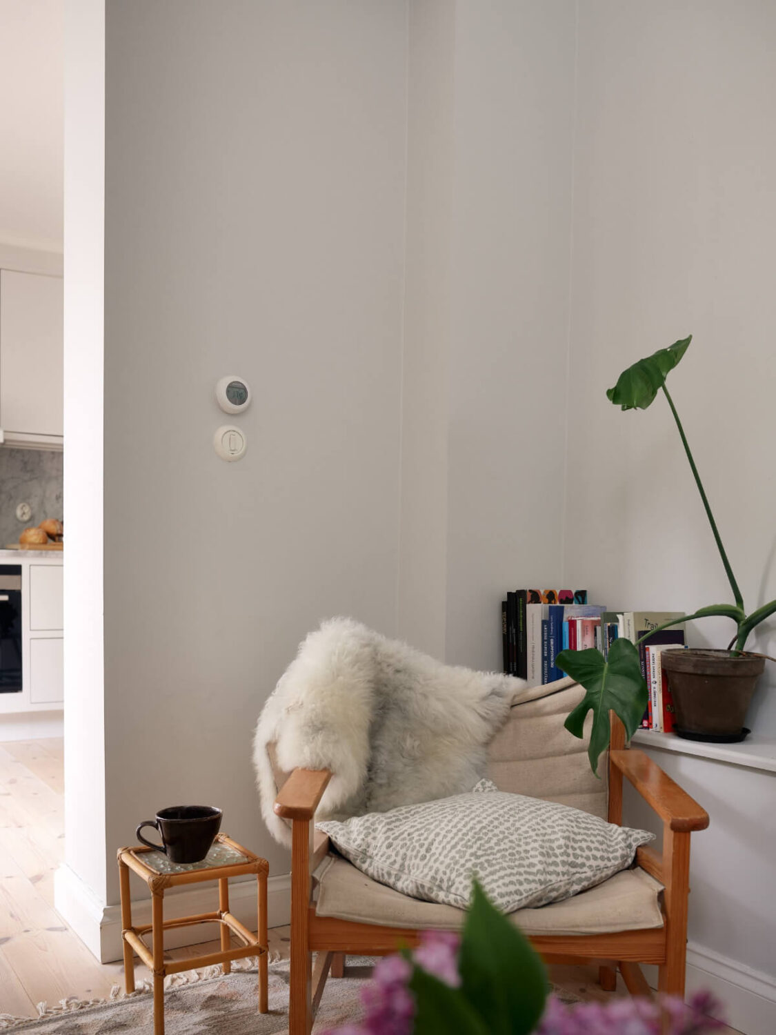 A Stylish Basement Apartment with a Private Terrace 15 armchair with shelf