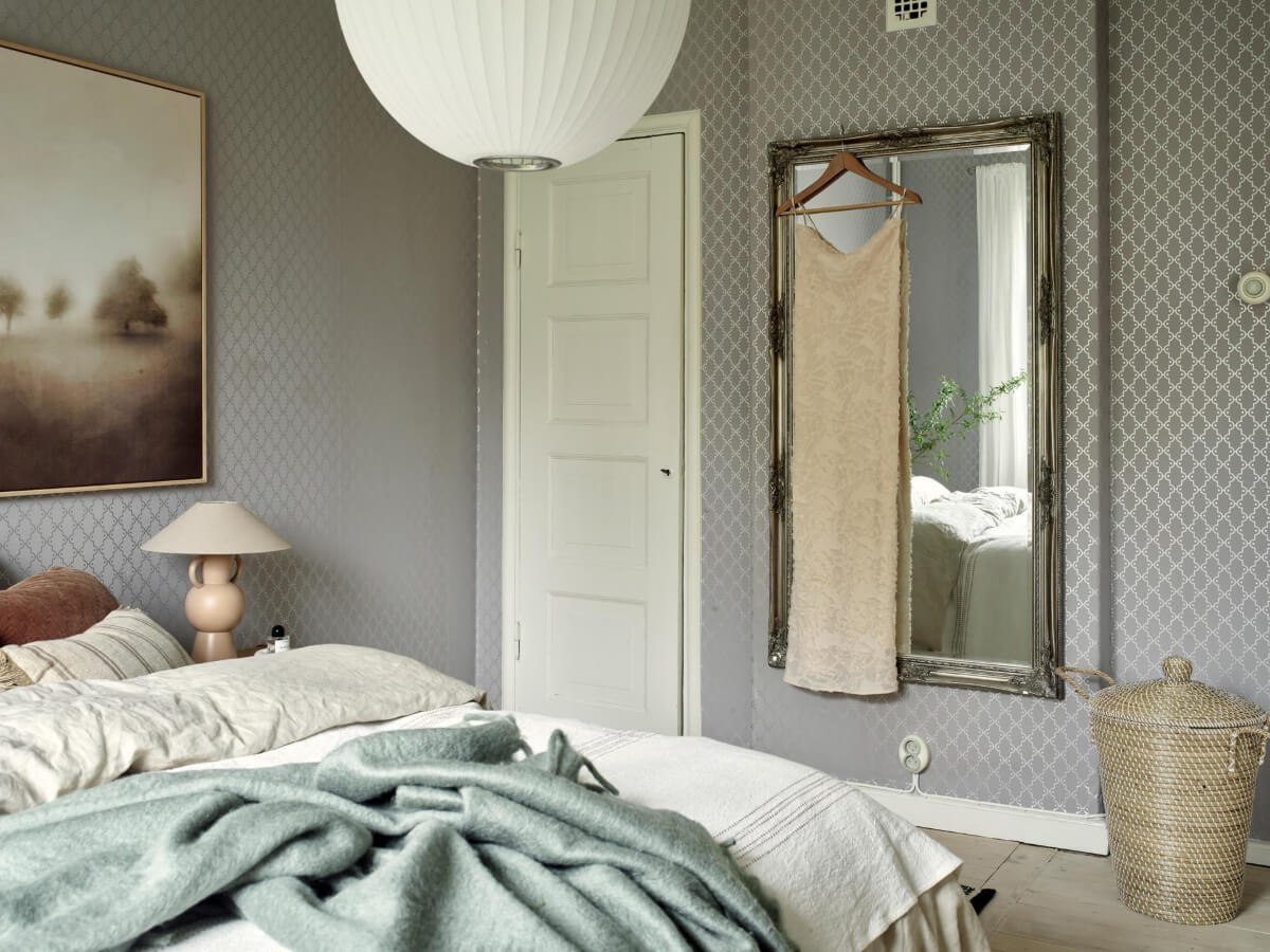 An Apartment with Original Details and a Stunning Period-Style Bathroom 20 bedroom built-in wardrobe mirror