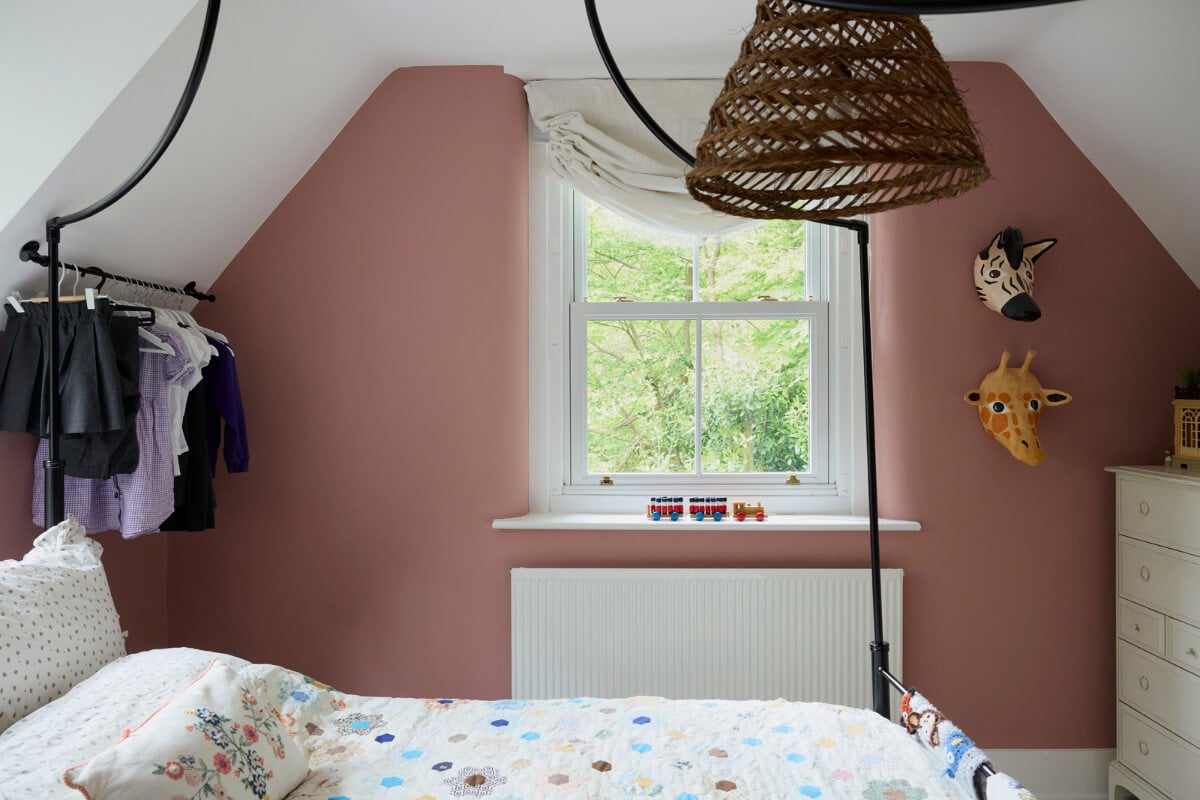 Natural Colors and Materials in a Beautiful Arts and Crafts House 21 bedroom clothing rod under slanted ceiling