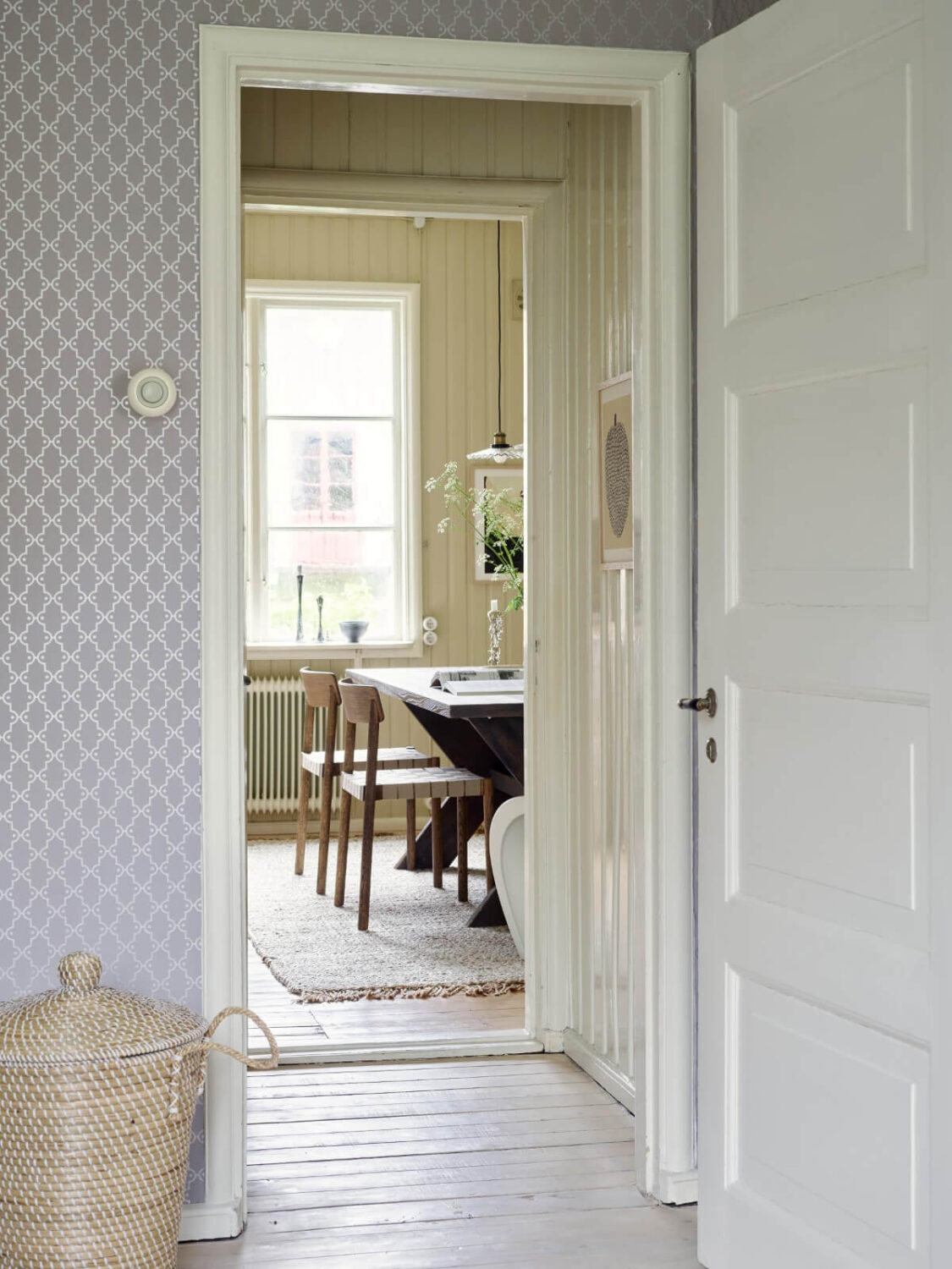 An Apartment with Original Details and a Stunning Period-Style Bathroom 23 bedroom view into hall and kitchen