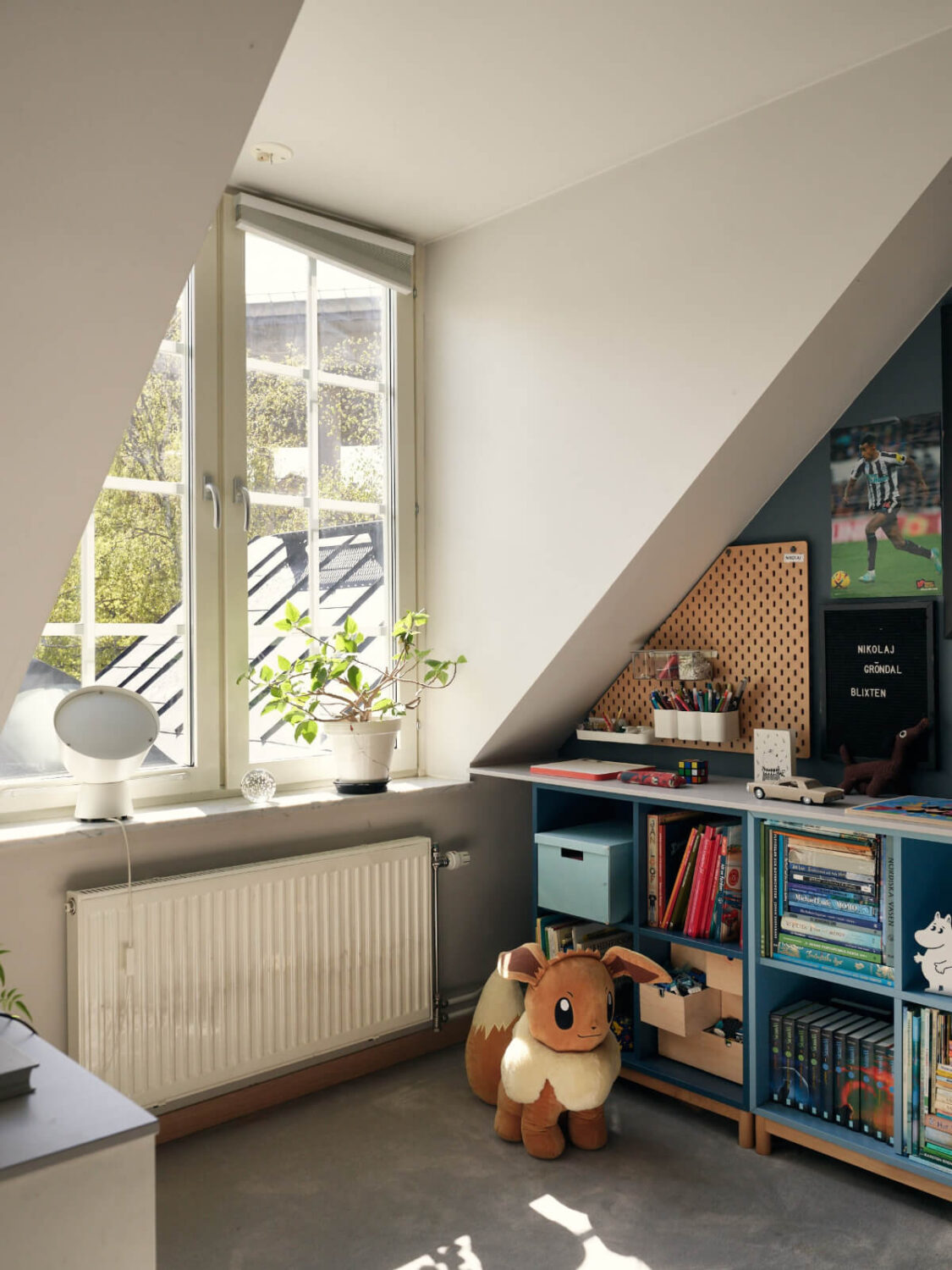 A Stunning Top-Floor Apartment with High Ceilings in a Former Church 23 blue kids bedroom