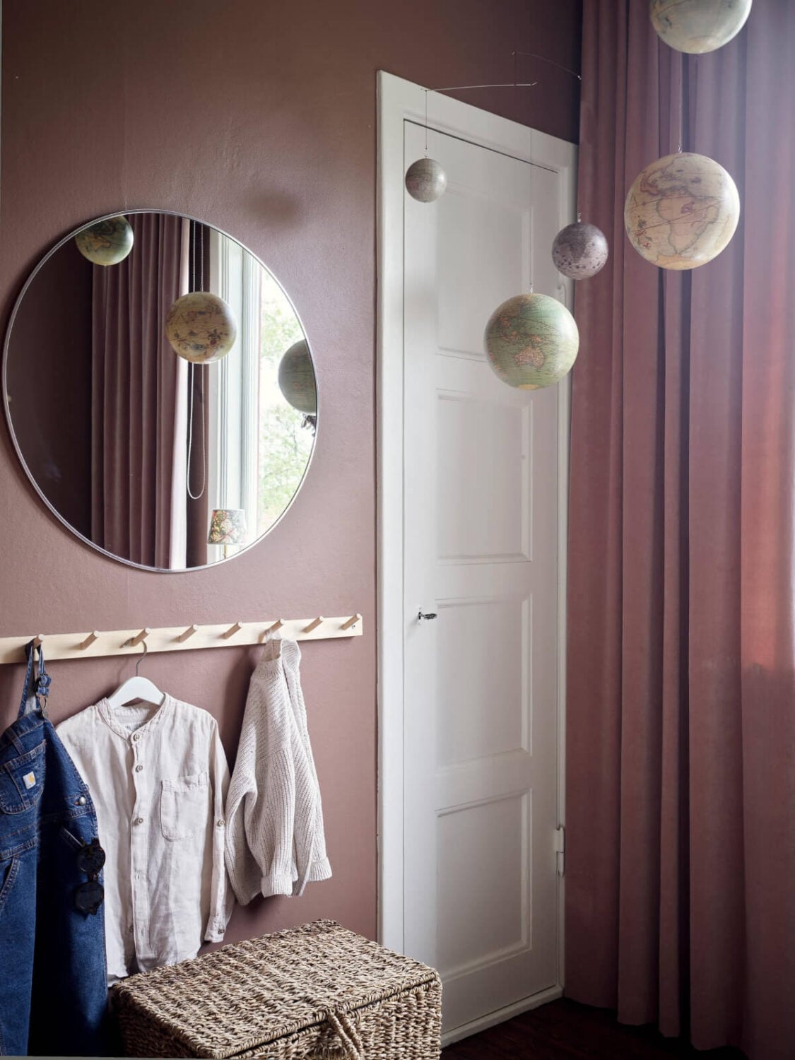 A Harmonious Color Palette in a Swedish Duplex Apartment 18 built in wardrobe round mirror