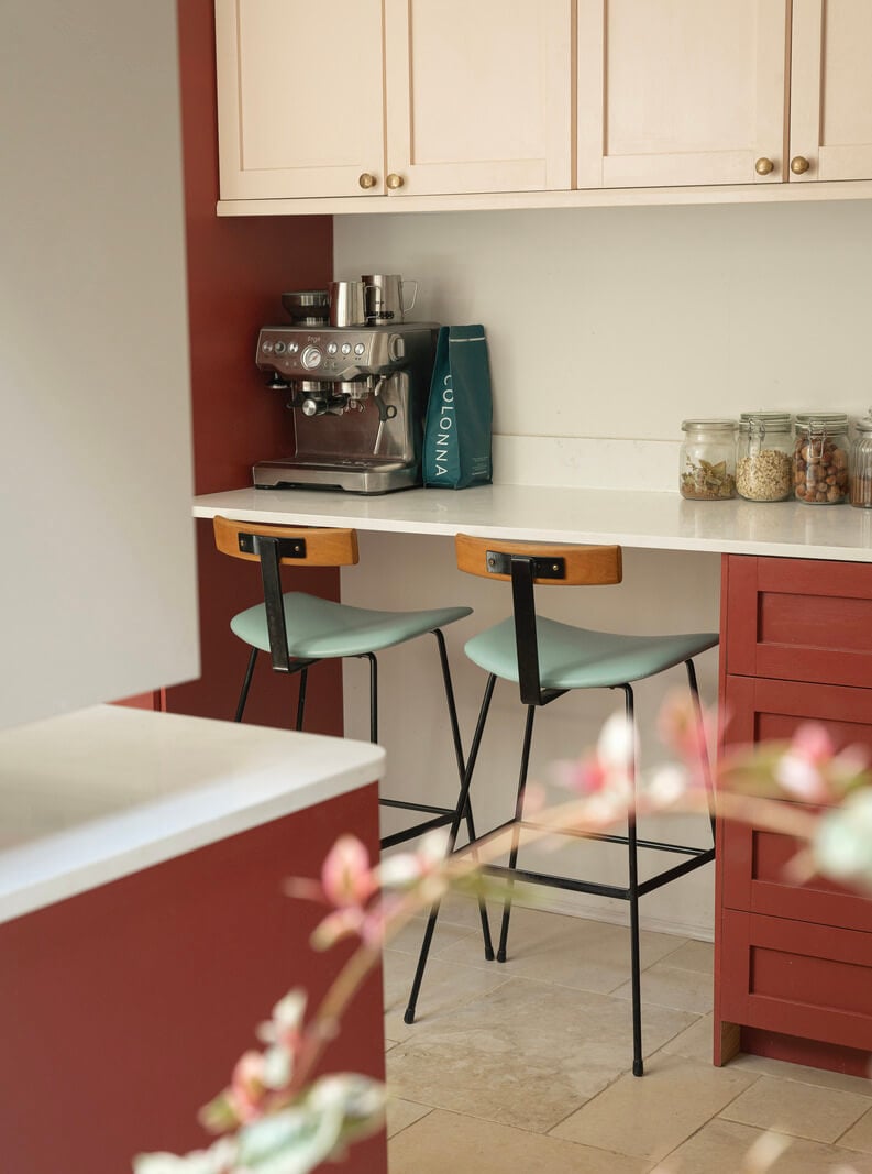 A Family Home with a Cheerful Color Palette in a Historic House 10 coffee corner A Family Home with a Cheerful Color Palette in a Historic House