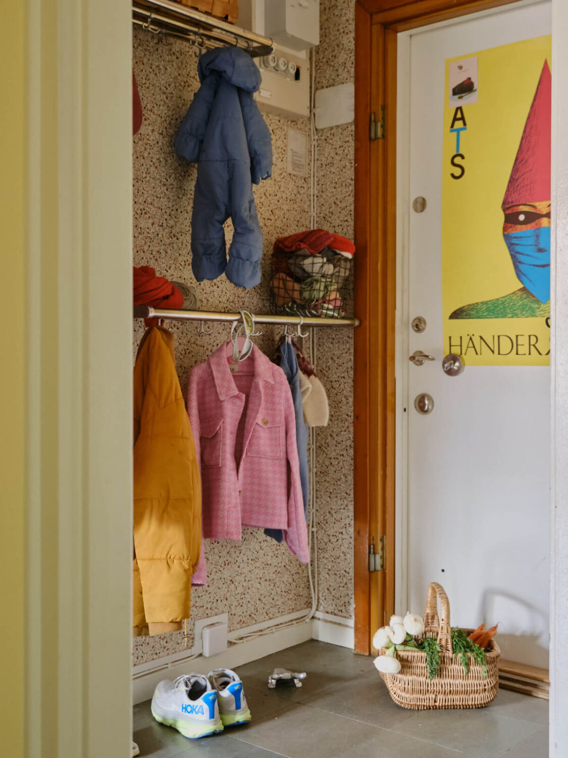 A Colorful 1940s Apartment with Original Elements 32 entry hall colorful apartment A Colorful 1940s Apartment with Original Elements