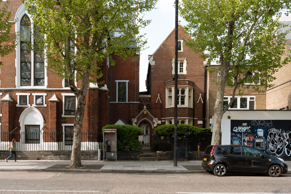 A Colorful Apartment in a Former Victorian Church in London 15 exterior london apartment