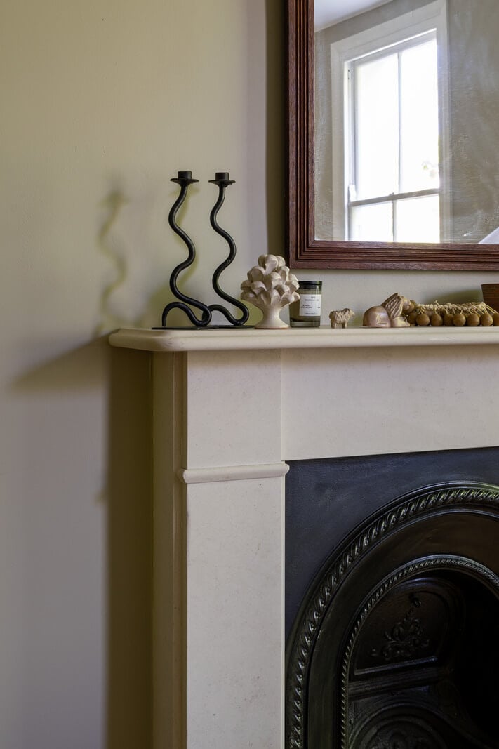 Contemporary and Classic Design in a Two-Bedroom London Duplex 9 fireplace detail