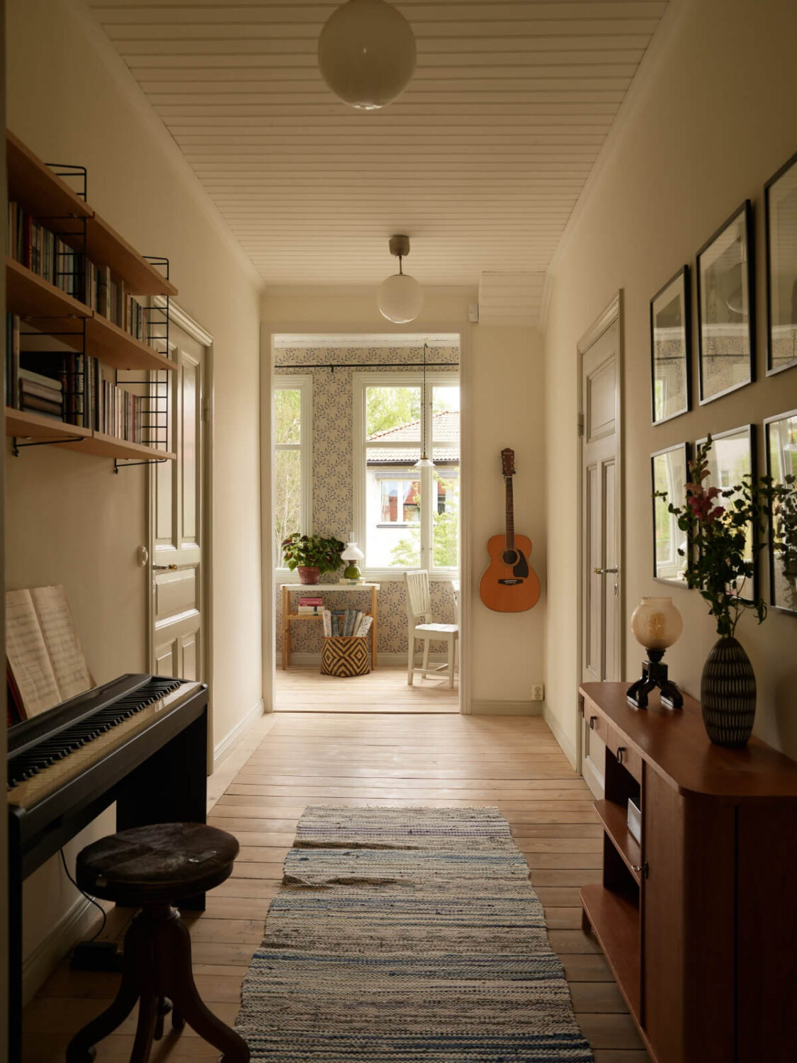 Light-Filled Rooms and Wallpapers in a Swedish Country House 16 first floor landing