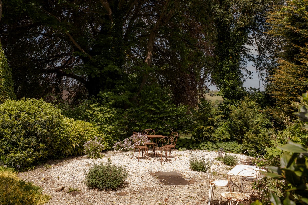 Pearl Lowe and Danny Goffey’s Eclectic Gothic Somerset Home Is For Sale 25 garden seating selwood lodge