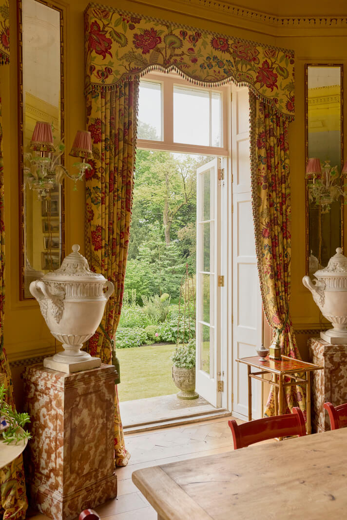 Pattern, Color, and Character in a Historic Country House Apartment 9 glass garden doors