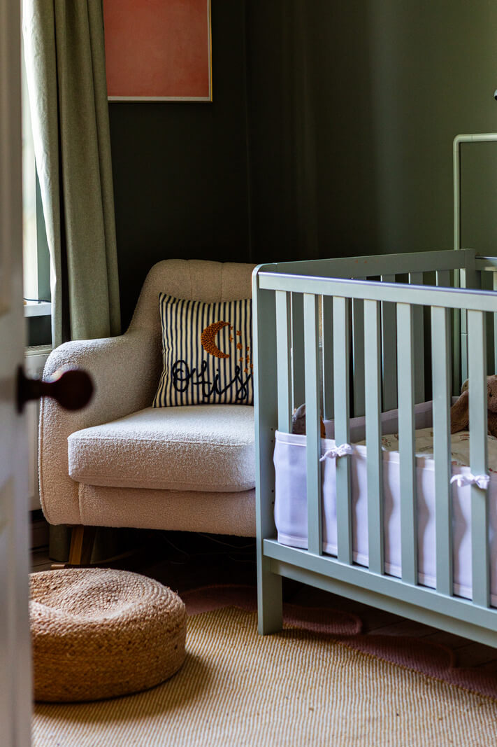 An Open-Plan Living Space and Colorful Bedrooms in a London Duplex 19 green nursery