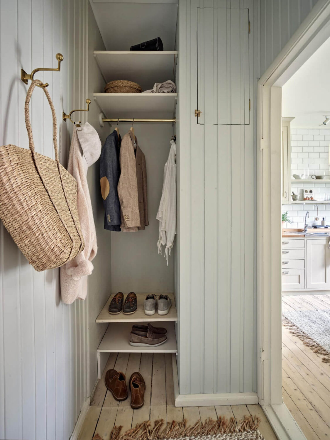 An Apartment with Original Details and a Stunning Period-Style Bathroom 28 hall niche for storage
