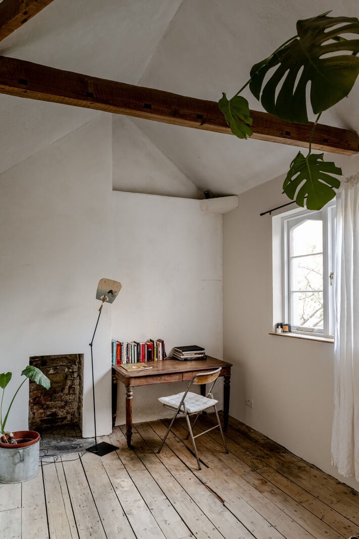 Grand, Light-Filled Spaces in a Gothic-Style English Coastal Home 21 home office pitched ceiling