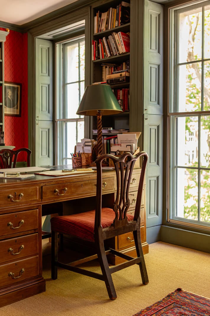 A Carefully Restored Georgian Townhouse in East London 15 library room antique desk