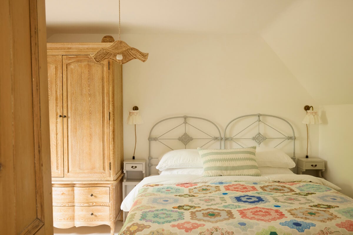 Natural Colors and Materials in a Beautiful Arts and Crafts House 17 light bedroom wicker pendant light