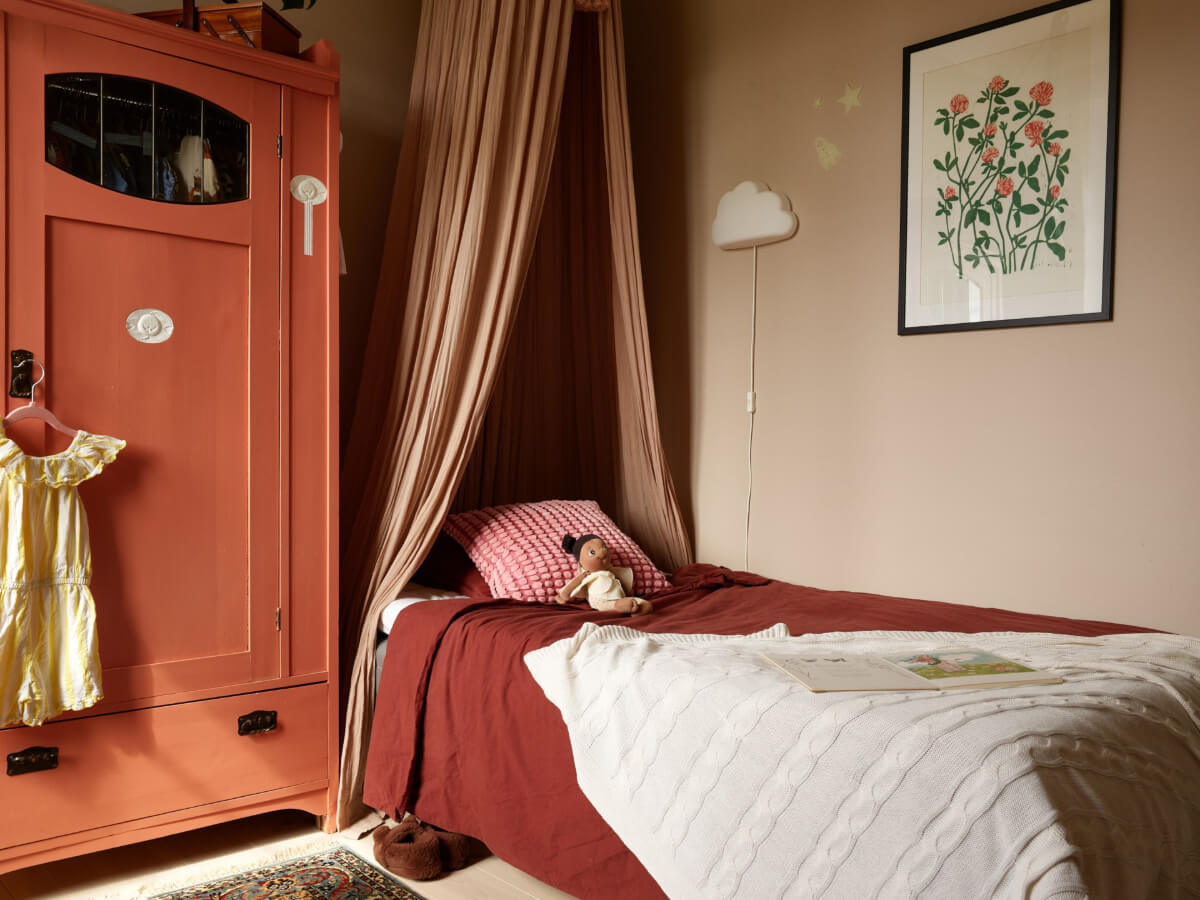 A Beautifully Renovated Early 20th-Century Apartment 23 light pink walls kids bedroom