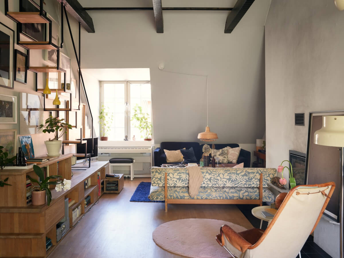 A Stunning Top-Floor Apartment with High Ceilings in a Former Church 13 living room