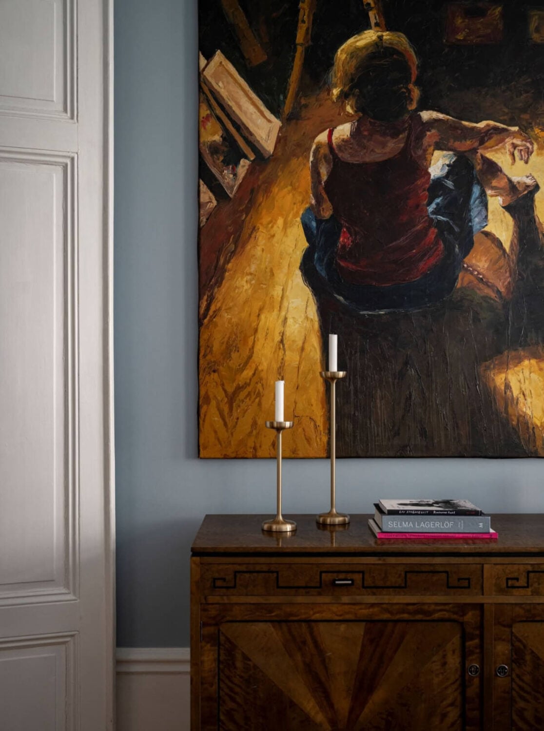 Wallpapers and Blue Tones in a Cozy Turn-of-the-Century Home 4 living room art