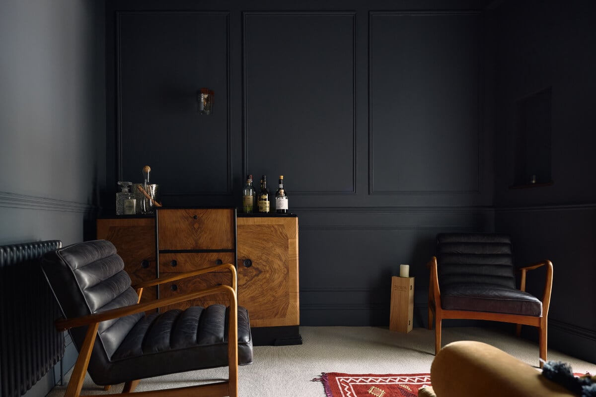 Moody Tones in a Restored and Extended Victorian Home in London 11 moody sitting room