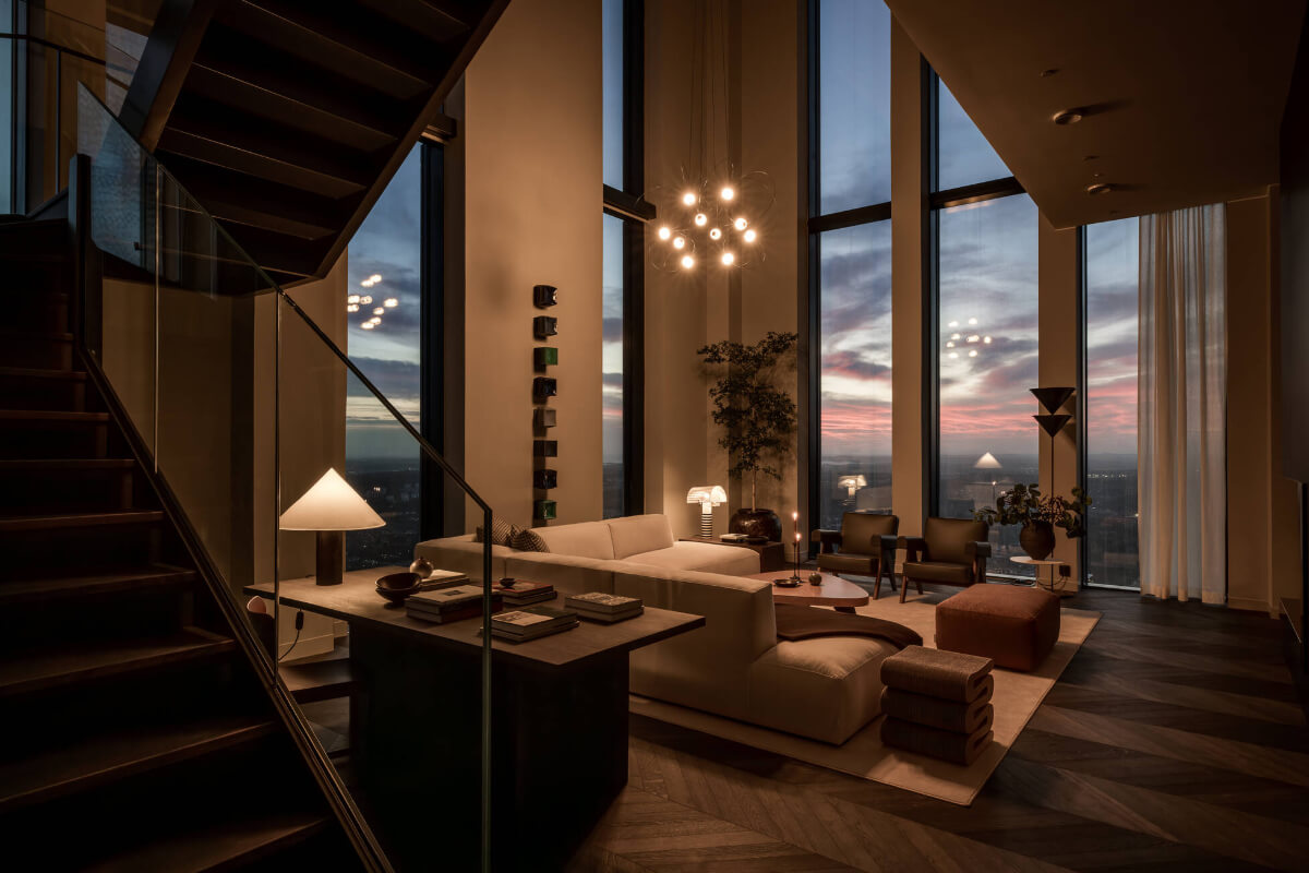 A Luxurious Three-Storey Penthouse in Sweden’s Tallest Residential Tower 6 penthouse at night