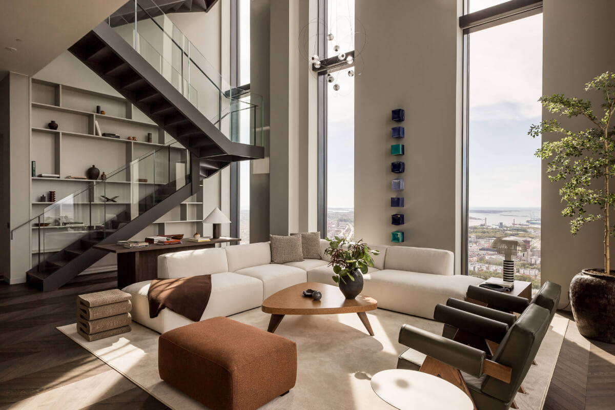 A Luxurious Three-Storey Penthouse in Sweden’s Tallest Residential Tower 2 penthouse living room