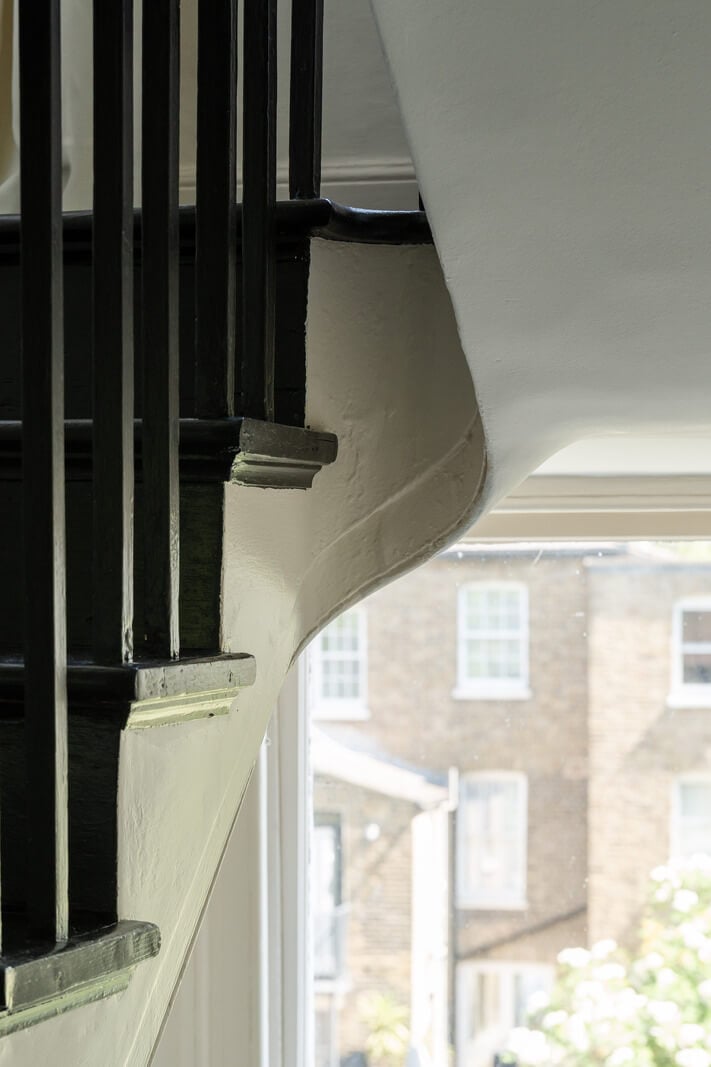 Contemporary and Classic Design in a Two-Bedroom London Duplex 12 staircase detail