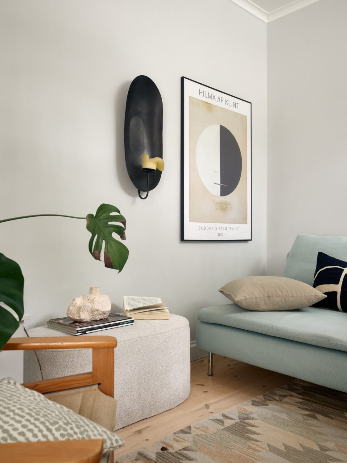 A Stylish Basement Apartment with a Private Terrace 14 tiny scandi living room