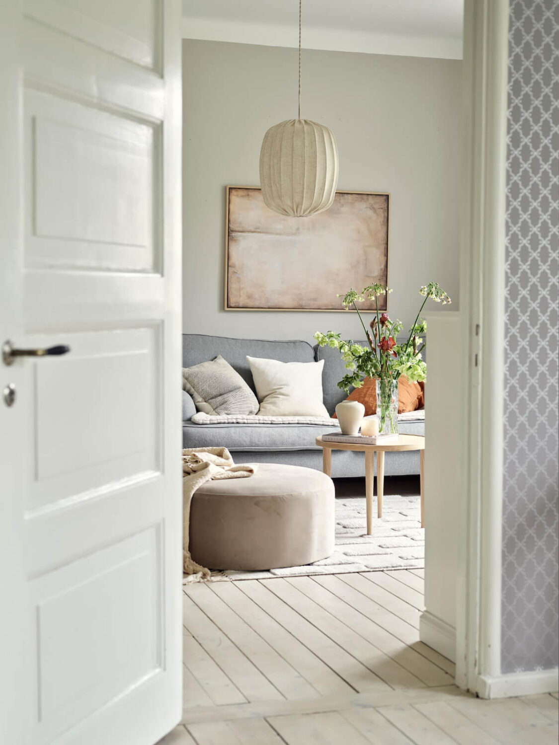 An Apartment with Original Details and a Stunning Period-Style Bathroom 15 view into living room
