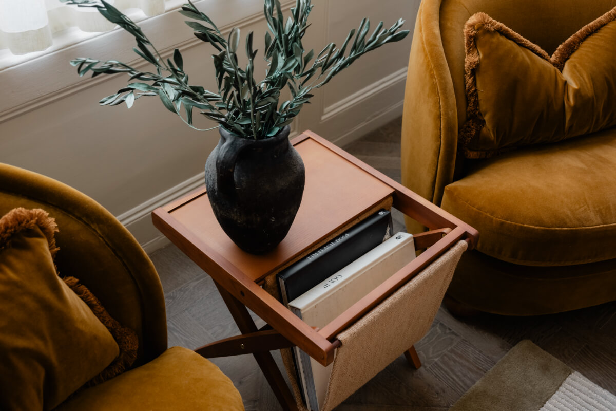 High Ceilings and Bespoke Design in a Stylish London Apartment 23 bedroom seating ochre chairs