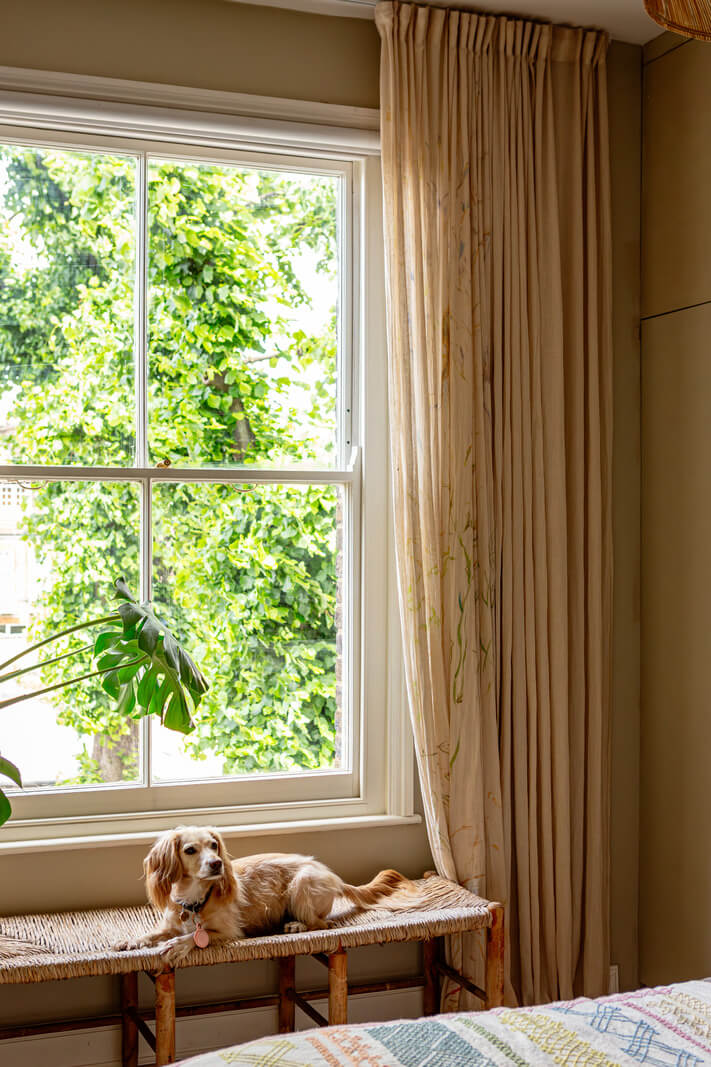 Muted Gray Tones and Built-In Storage in a London Apartment 15 bedroom window