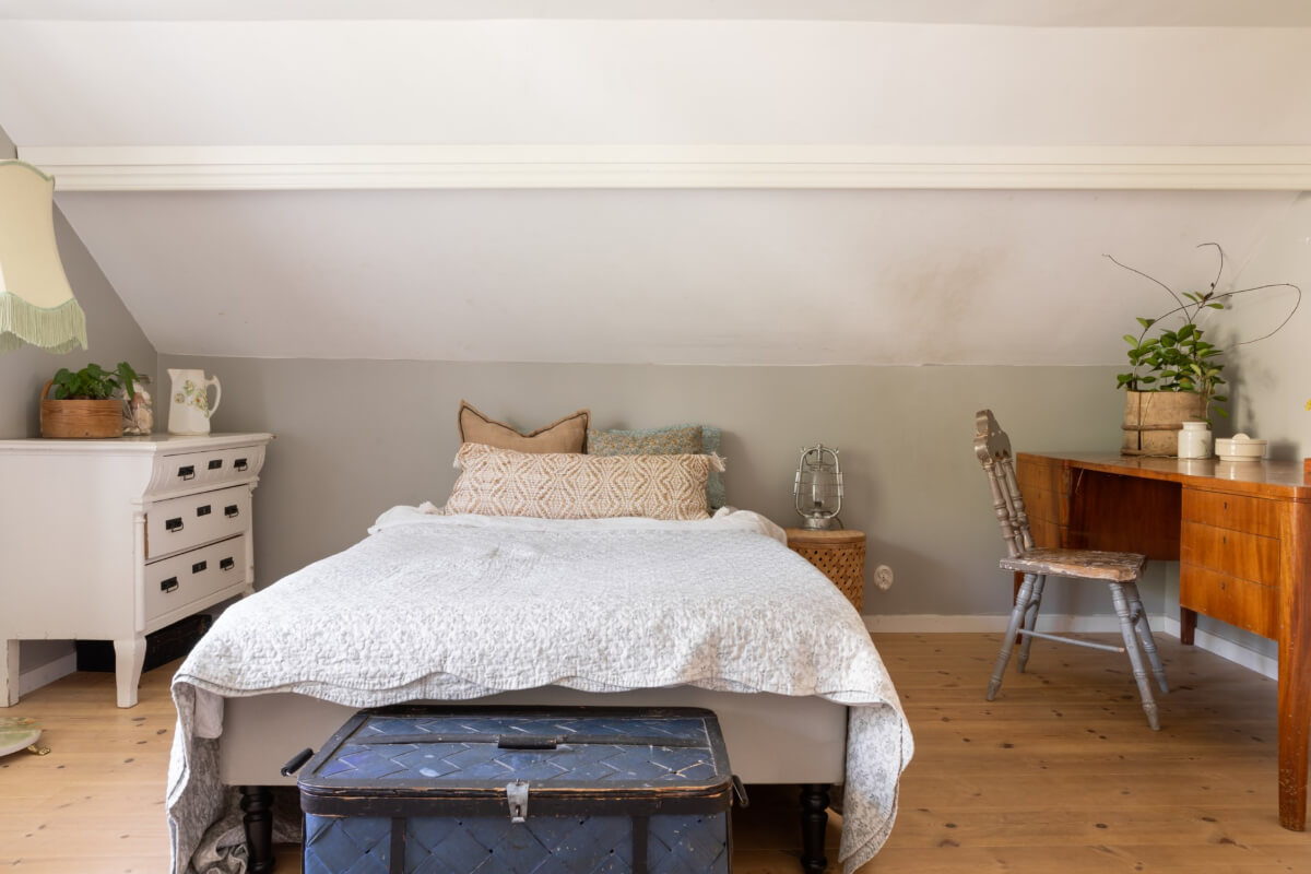 An Idyllic 18th Century Cottage with a Charming Garden 38 bedroom with vintage desk