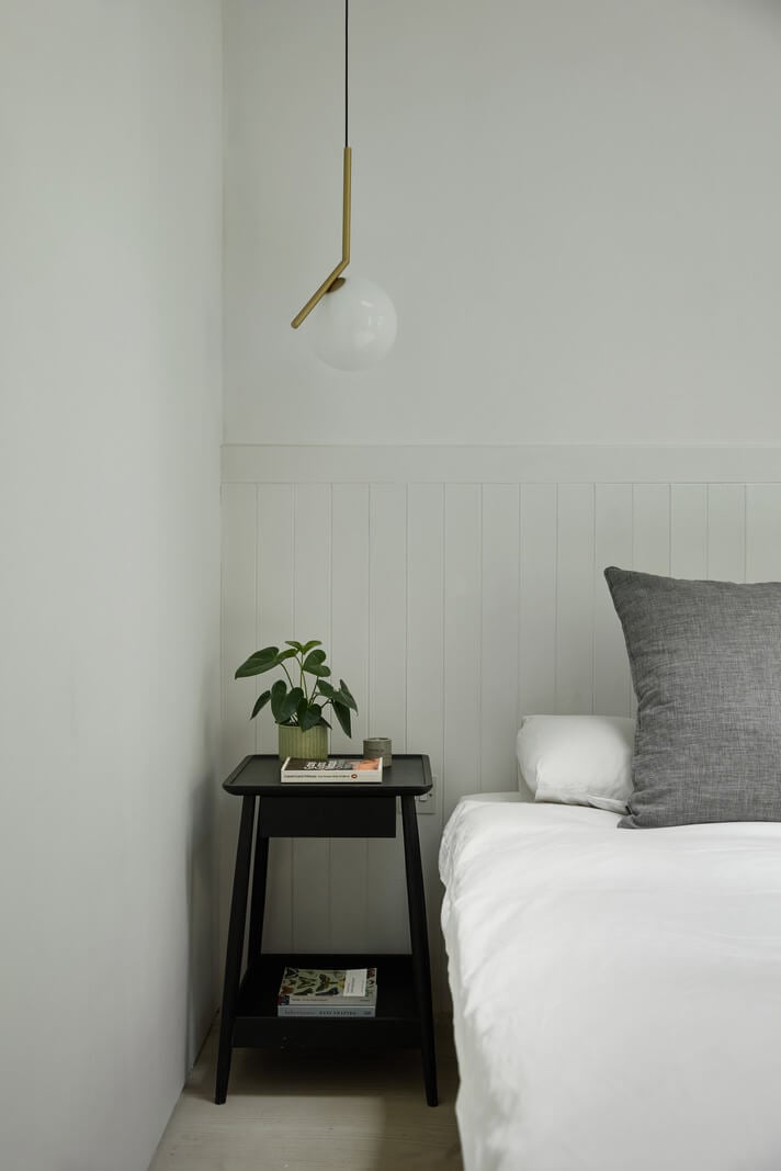 A Black and White Primrose Hill Mews House with a Roof Terrace 11 bedroom wooden paneled feature wall