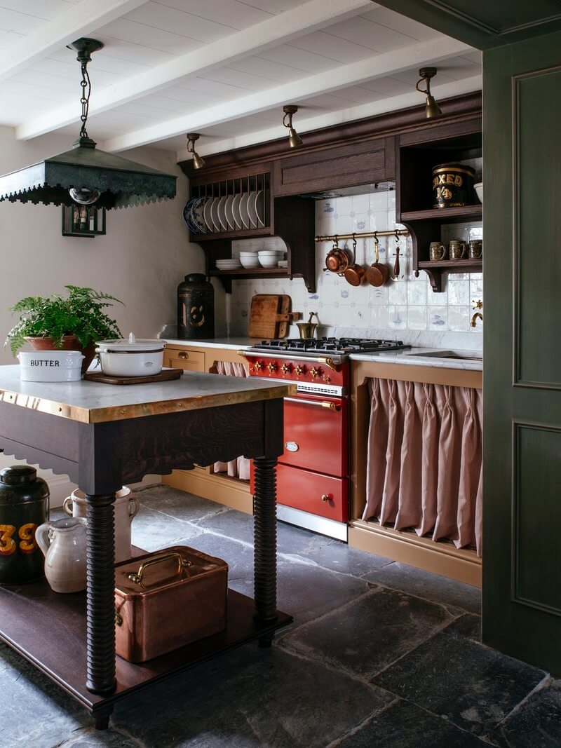 Trend Alert: The 'Soft Kitchen' is 2026's Coziest Interior Trend and It's Here to Stay 5 cottage kitchen with island marble countertops flagstone floor