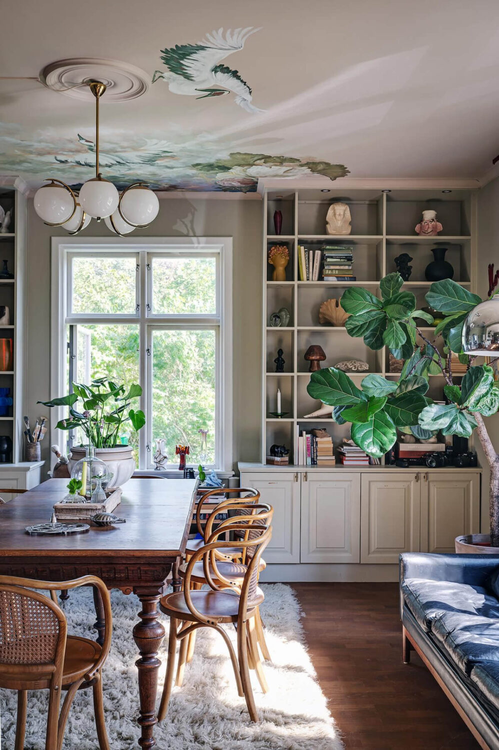 Best of 2025: Dining Rooms 3 dining room bookshelves painted decorative ceiling