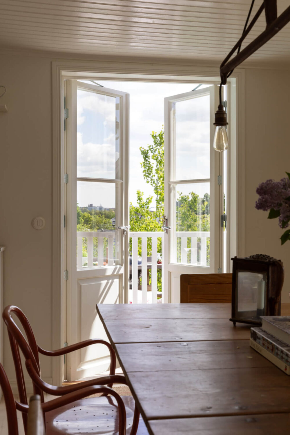 An Idyllic 18th Century Cottage with a Charming Garden 17 dining room glass doors terrace