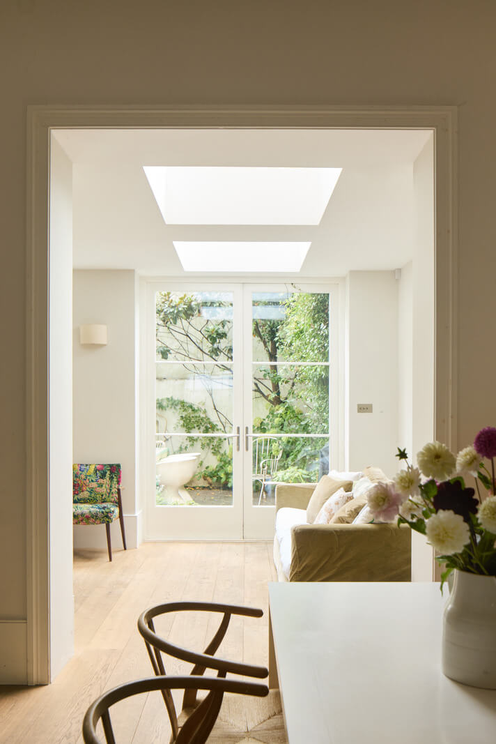 Light-Filled Interiors in a Grand Early Victorian House in Notting Hill 6 extended living space skylights
