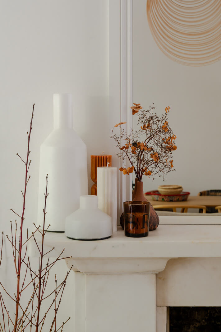 Historic Charm and Modern Design in a Light-Filled Pimlico Apartment 9 fireplace detail