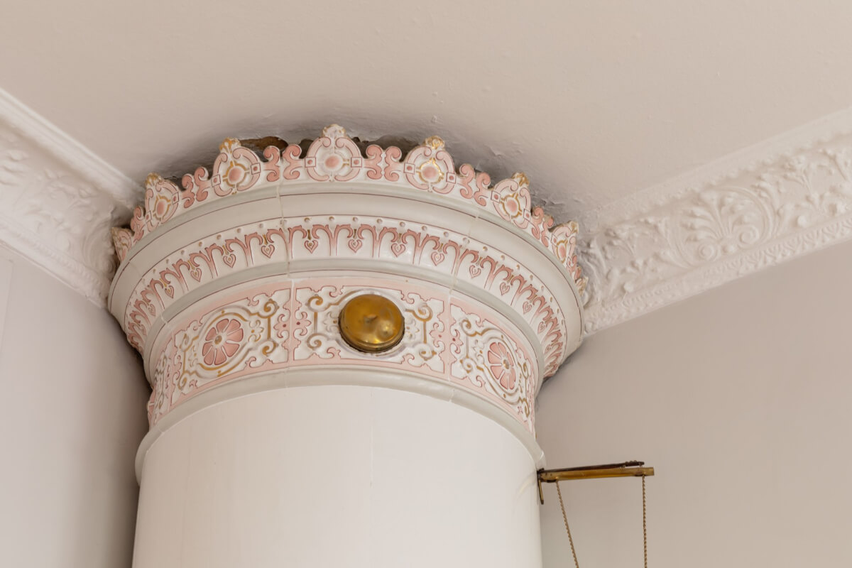 A Classic Late 19th-Century Apartment with a Private Courtyard Terrace 9 fireplace detail