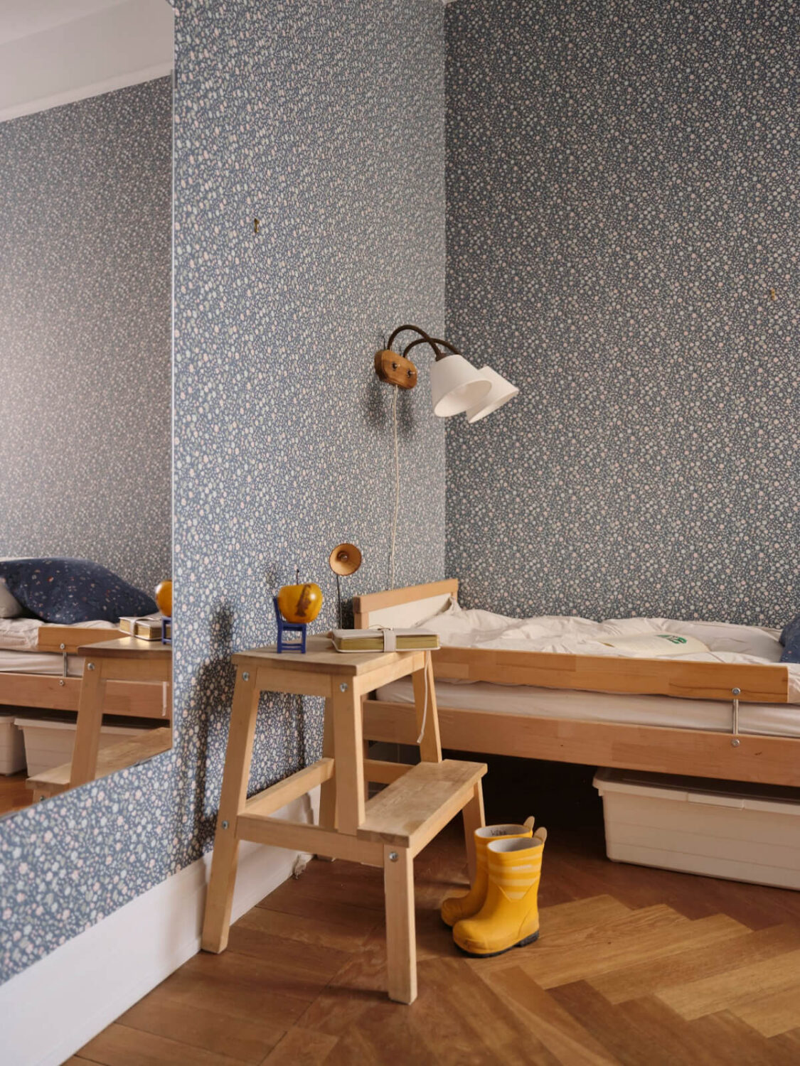 An Early 20th Century Apartment with a Muted Green Kitchen 18 kids bedroom wallpaper