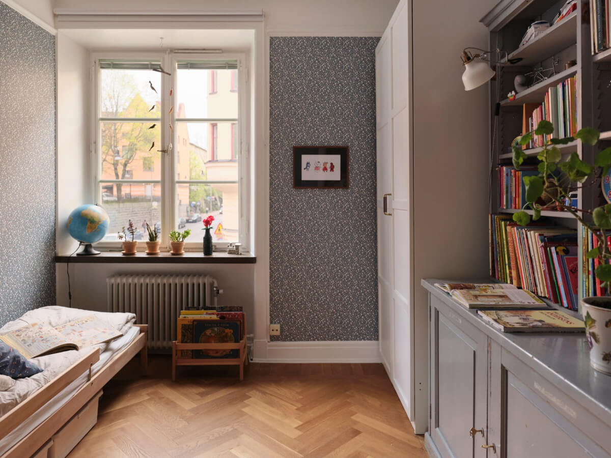 An Early 20th Century Apartment with a Muted Green Kitchen 19 kids bedroom