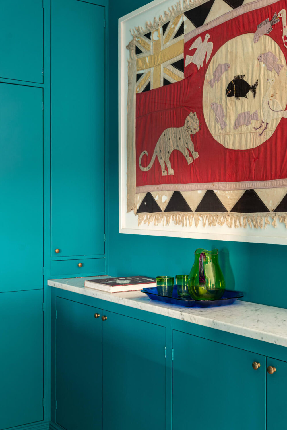Bold Teal Walls and Antiques in a Turn-of-the-Century Apartment 12 kitchen detail